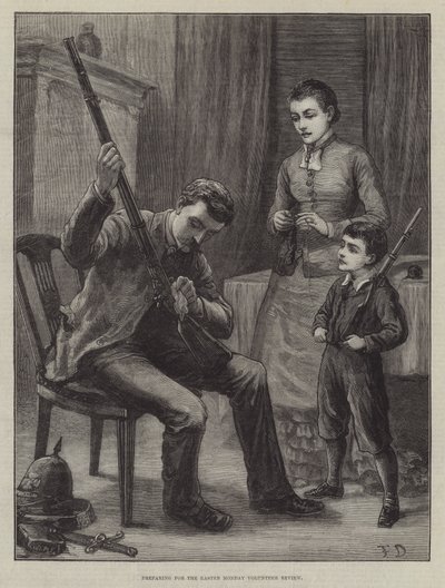 Preparativi per la revisione dei volontari del lunedì di Pasqua da Frank Dadd